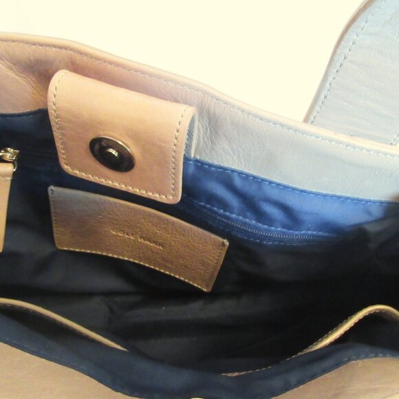 Original Cole Haan Honey Beige Genuine Leather Satchel Bag - Picture 7 of 9